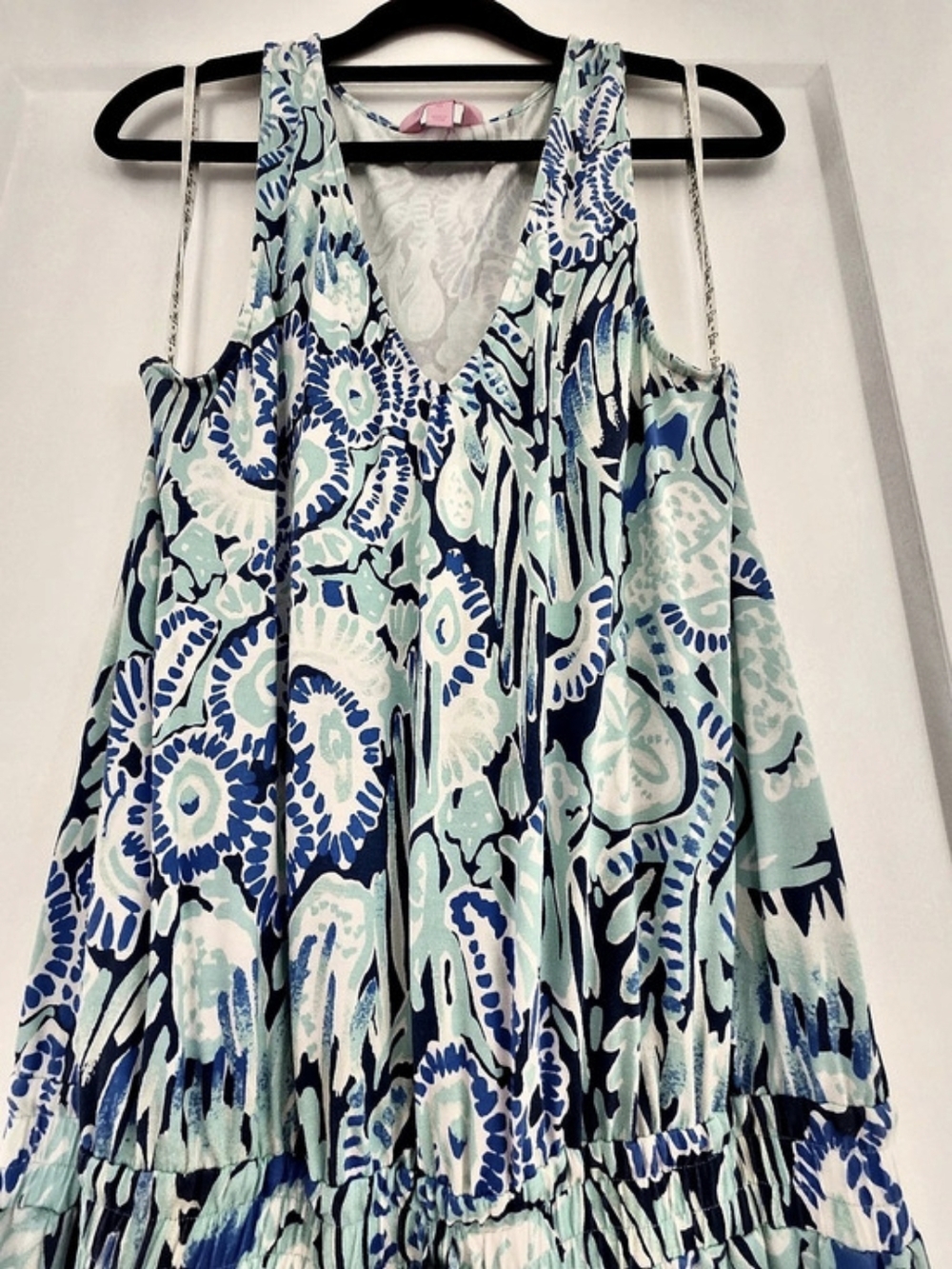 Lilly Pulitzer Paulina Jumpsuit Floral Blue & Green Size Medium